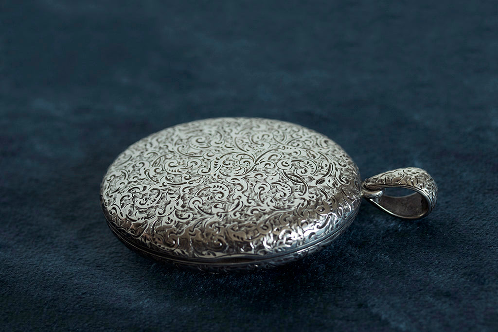 Vintage Large Heavy Sterling Silver Ornate Repousse Locket Pendant | eBay